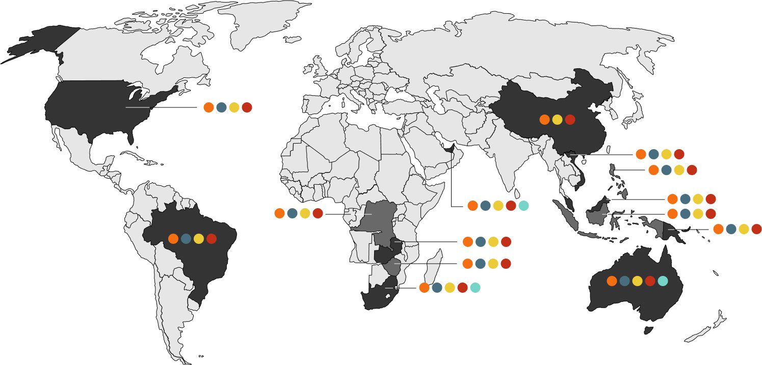 World map of commodities by country at Global Commodity Group